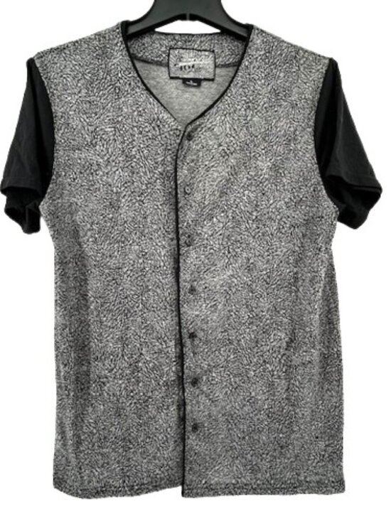 Brooklyn Cloth Other - Brooklyn Cloth Men's Gray Baseball Shirt Size Large V-Neck Crackle Gray Black